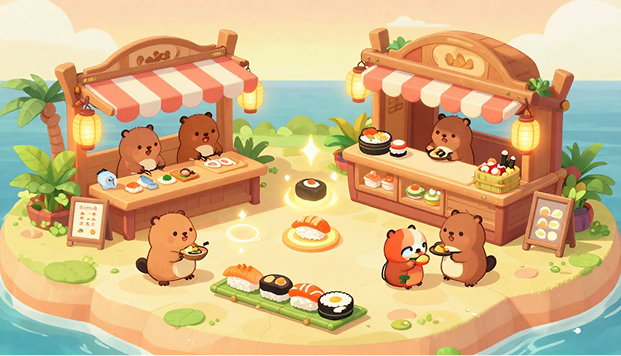 Sushi shop is run by beavers