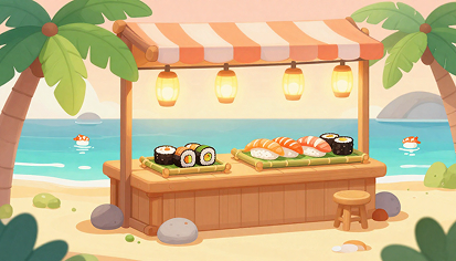 Sushi on the counter